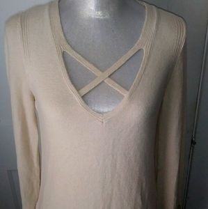 Free People V-Neck Criss Cross Tunic Sweater